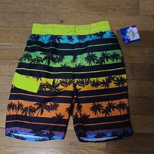 Arizona Jean Company Tropical Palm Swim Shorts, Xsmall 6/7